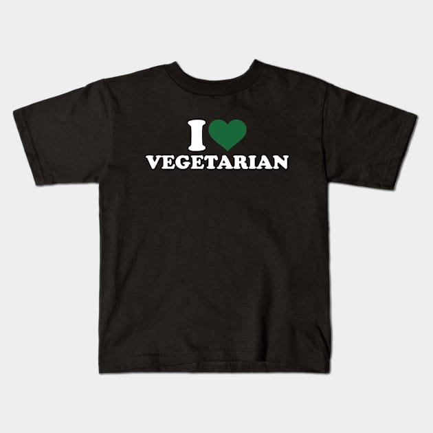 I love Vegetarian Kids T-Shirt by Designzz